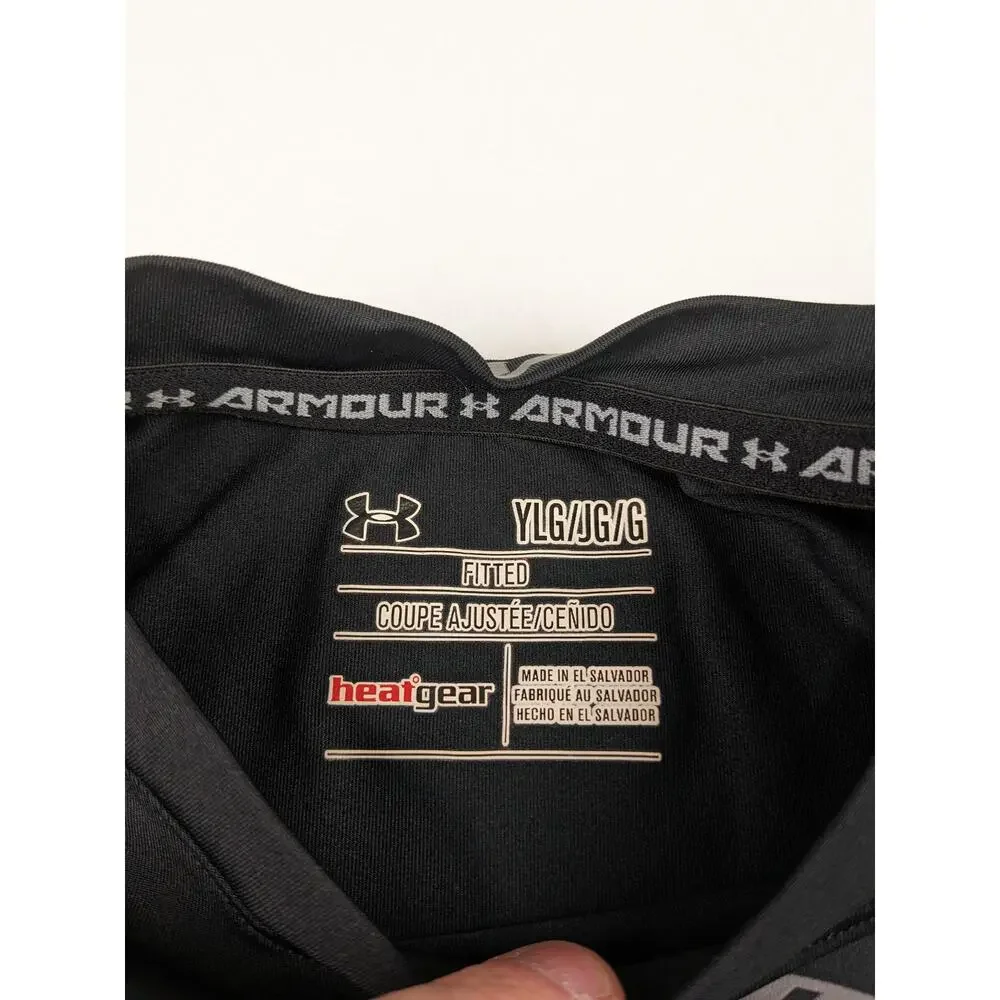 Under Armour Black LS Heatgear Base Layer Shirt - Youth Large